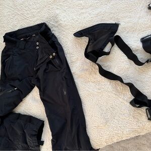 Spyder sentinel Black Ski Pants with Suspenders
